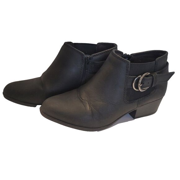 CLARKS Women’s Adreena Field Nubuck Leather Zip Bootie Boots Black Size 7M - Picture 2 of 6